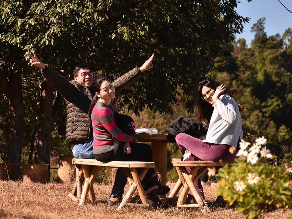 The forest estate at Misty Mountains Jhaltola, where the Kumaon route slows down