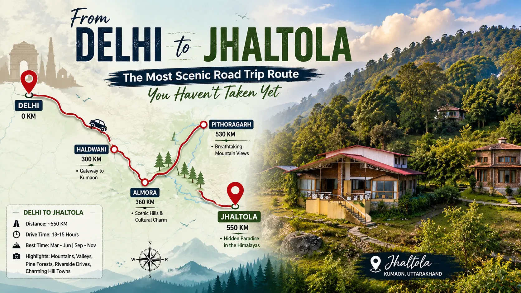 From Delhi to Jhaltola: The Most Scenic Road Trip Route You Have not Taken Yet